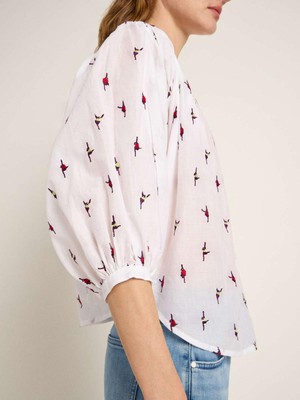 Blouse met embroidery - off white monkey from Brand Mission