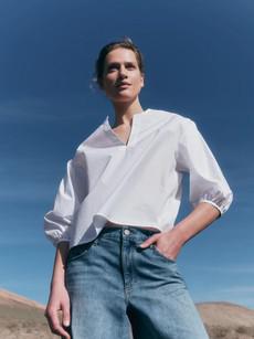 Blouse met pof - wit via Brand Mission