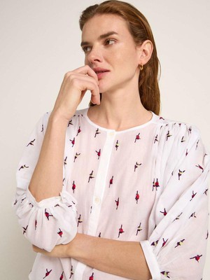 Blouse met embroidery - off white monkey from Brand Mission