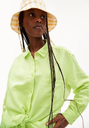 Ealgaa lino blouse - light lime from Brand Mission