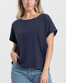 Bella linnen top - dark navy via Brand Mission