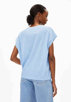 Oneliaa lovely stripes - oatmilk silky blue from Brand Mission