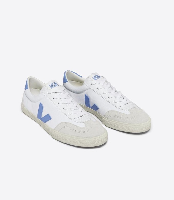 Volley canvas sneaker - white aqua from Brand Mission