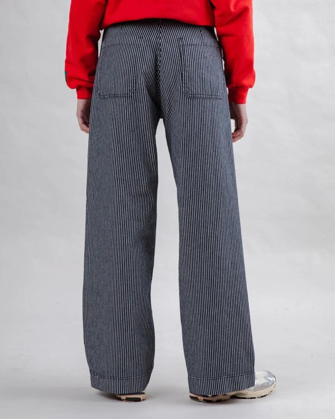 Denim stripes straight leg pants from Brand Mission