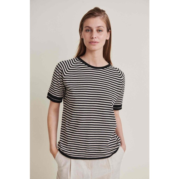 Soya mini stripe tee - black/off white from Brand Mission