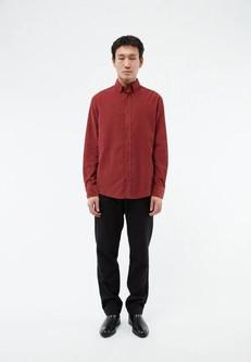 Fabio cord overhemd - cranberry via Brand Mission
