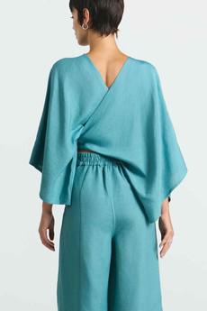 Bauta wikkelblouse - petrol blue via Brand Mission