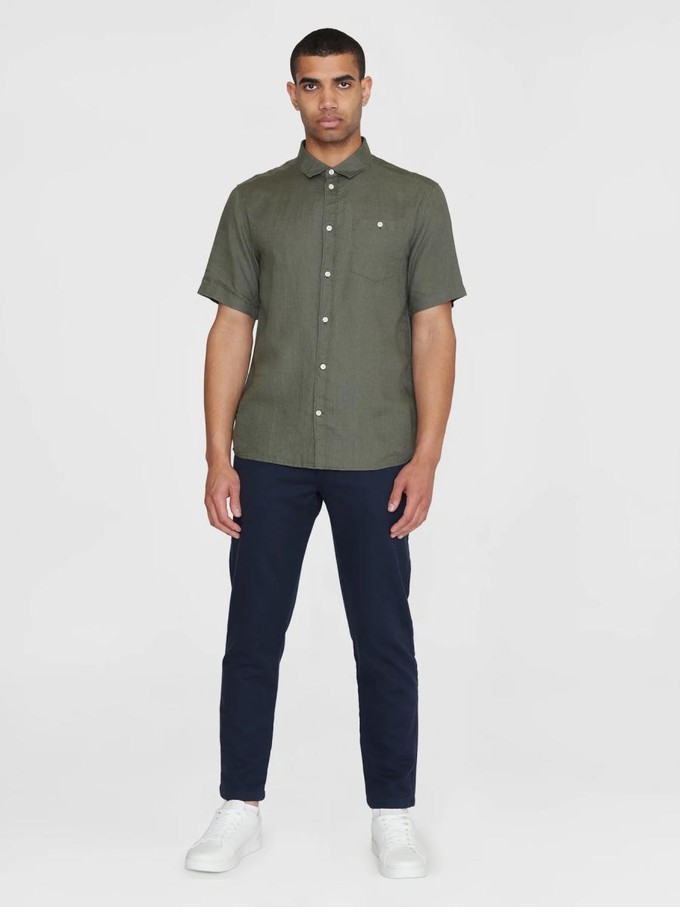 Linnen short sleeve  shirt - burned olive from Brand Mission