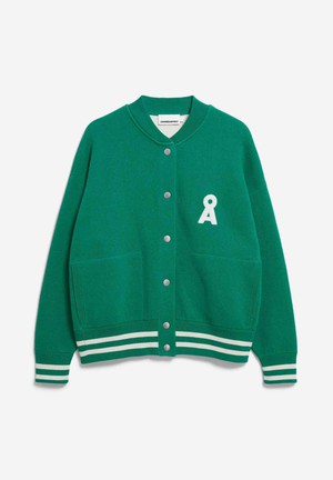 Aalison college jacket - emerald oatmilk from Brand Mission