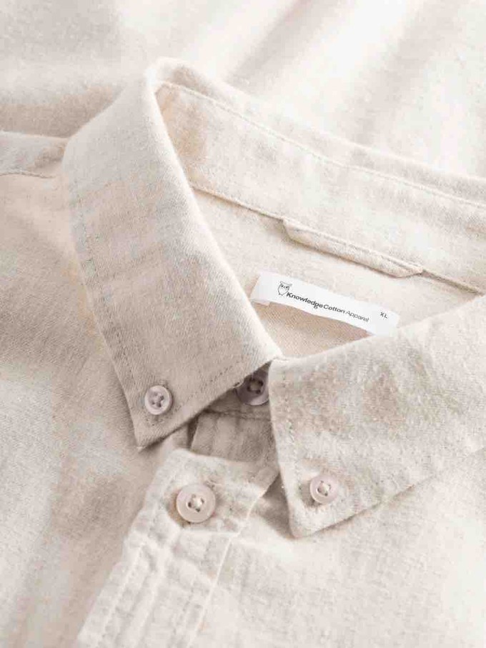 Organic cotton flannel shirt  - Greige from Brand Mission