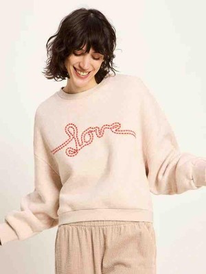 Love statement sweatshirt - creme melange from Brand Mission