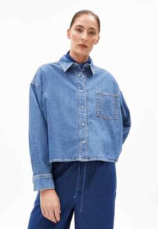 Nalaani jeansblouse - sea foam via Brand Mission