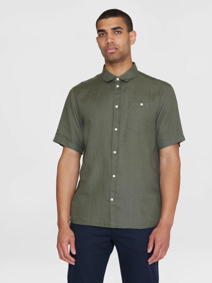 Linnen short sleeve  shirt - burned olive from Brand Mission