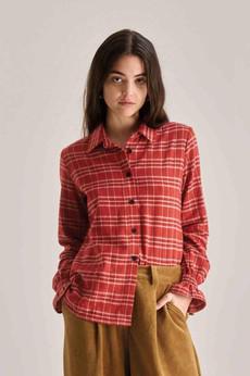 Page blouse check - red via Brand Mission