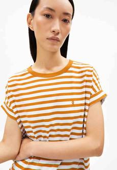 Idaara stripes t-shirt - white tangerine via Brand Mission