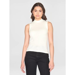 High neck rib top - star white from Brand Mission