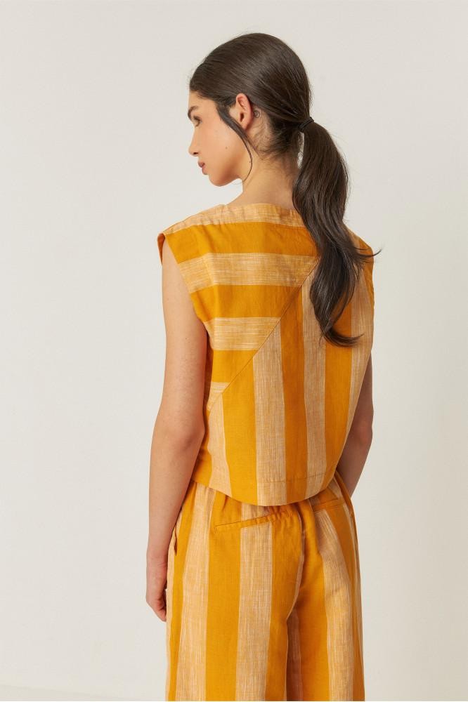 Lesia linnen top - stripes from Brand Mission