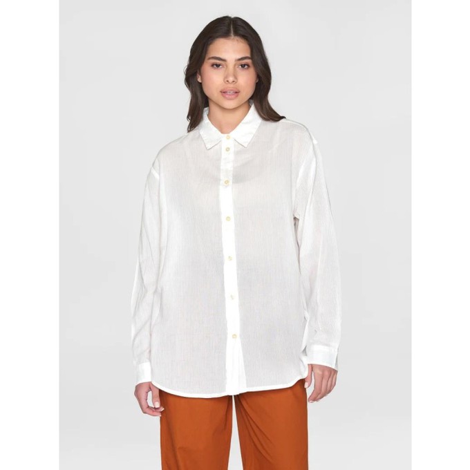 Loose stripe structure blouse - egret from Brand Mission