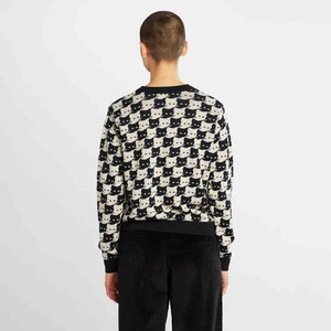 Arendal pepita cats sweater - oat white from Brand Mission