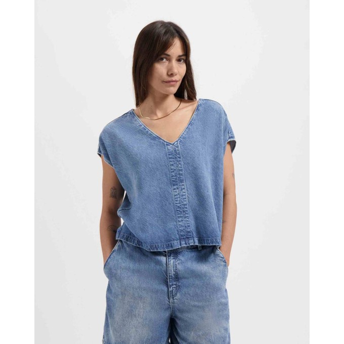Emily top - beaumont blue from Brand Mission