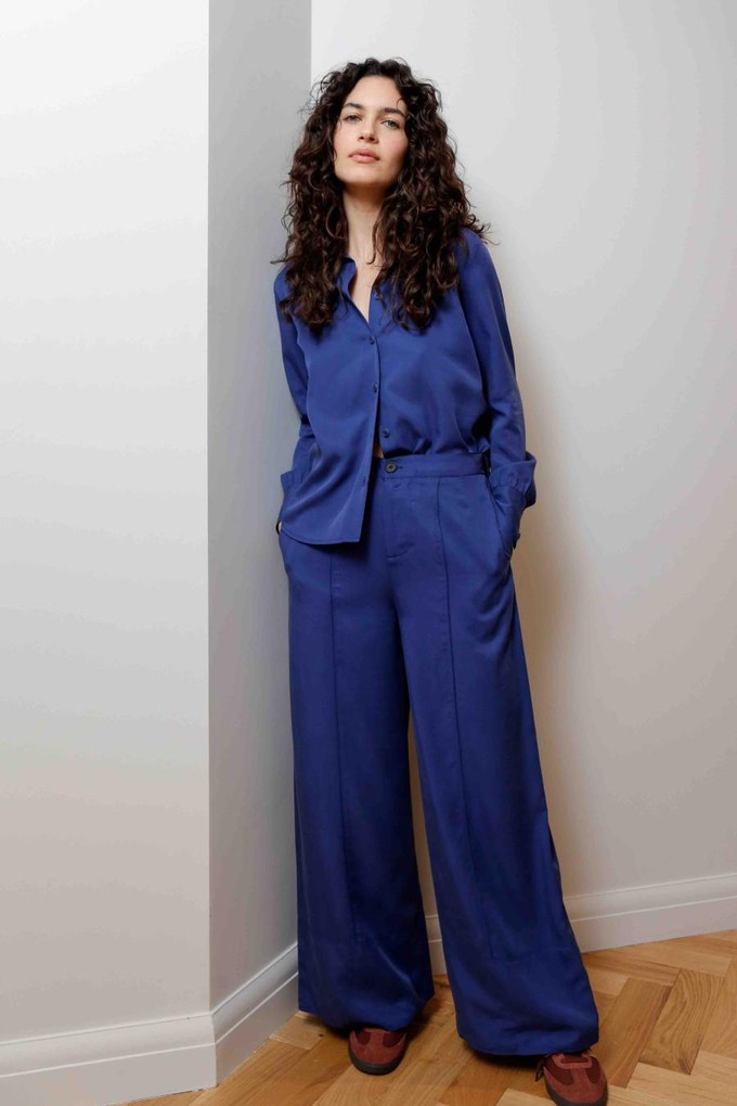 Marie palazzo broek - dark navy from Brand Mission