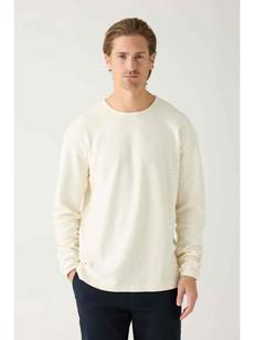 Structured slub sweater - egret via Brand Mission