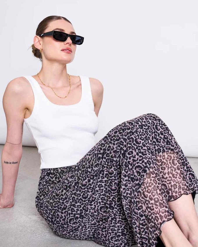 Smuk mesh maxi rok - leo print from Brand Mission