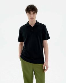 Hemp polo shirt - black via Brand Mission
