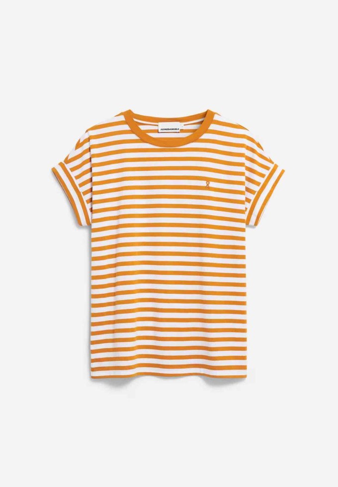 Idaara stripes t-shirt - white tangerine from Brand Mission