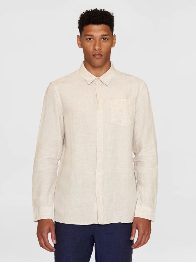 Linnen overhemd - light feather gray from Brand Mission