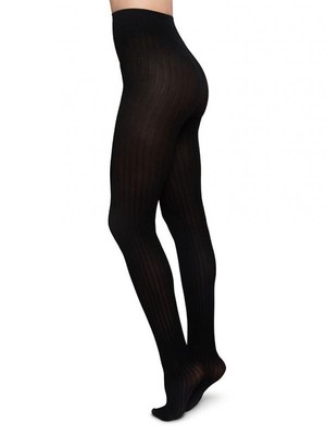 Panty Alma rib zwart - 70 den from Brand Mission