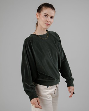 Velvet Raglan Sweatshirt Green from Brava Fabrics