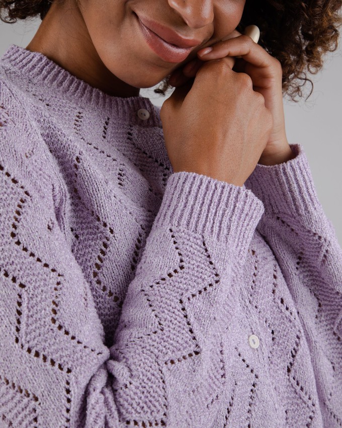 Holeknit Knitted Jacket Lilac from Brava Fabrics
