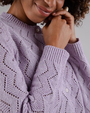 Holeknit Knitted Jacket Lilac from Brava Fabrics