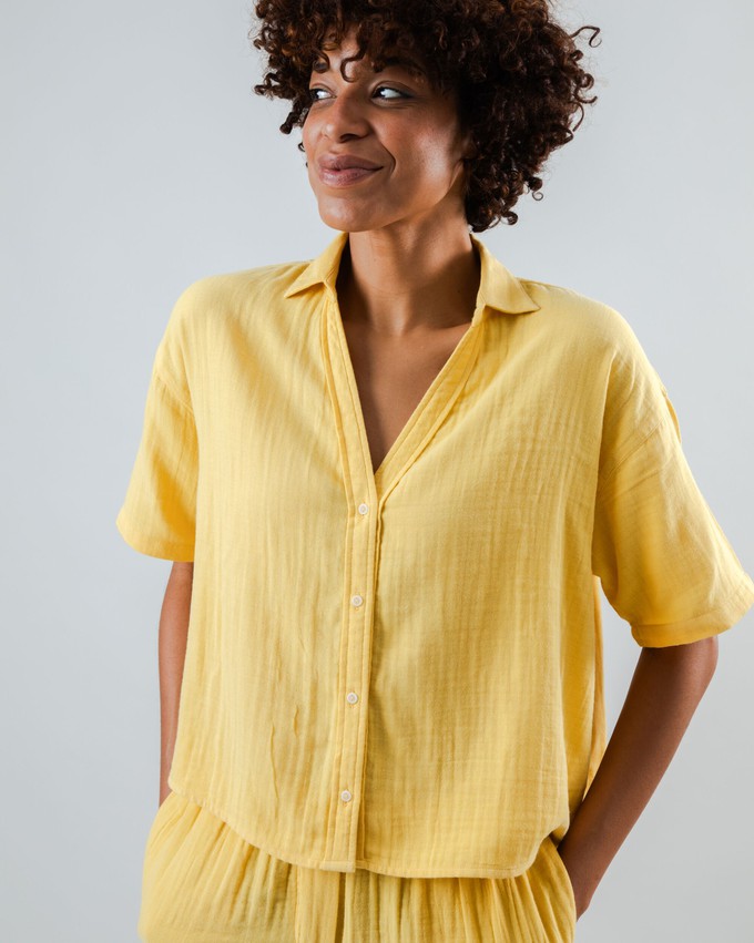 Bubble Cropped Blouse Yellow from Brava Fabrics