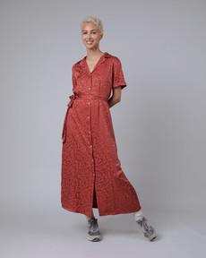 Jacquard Long Dress Garnet via Brava Fabrics