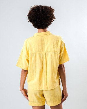Bubble Cropped Blouse Yellow from Brava Fabrics