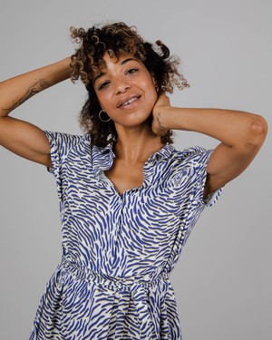 Asis Percales Tiger Short Dress White from Brava Fabrics