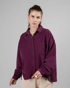 Babycord Boxy Blouse Prune via Brava Fabrics