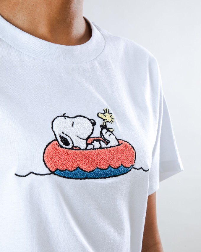 Peanuts Floating Oversize Tee White from Brava Fabrics