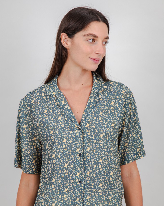 Peanuts Woodstock Aloha Blouse Navy from Brava Fabrics