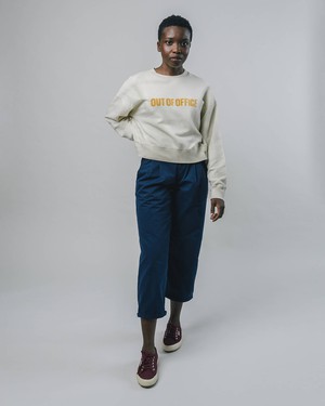 Out of Office Rounded Hem Sweatshirt Cream from Brava Fabrics