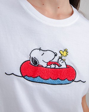 Peanuts Floating Oversize Tee White from Brava Fabrics