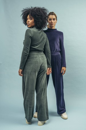 Corduroy Oversized Pants Forest Green from Brava Fabrics