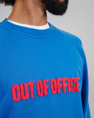 Out of Office Cotton Sweatshirt Electric Blue from Brava Fabrics