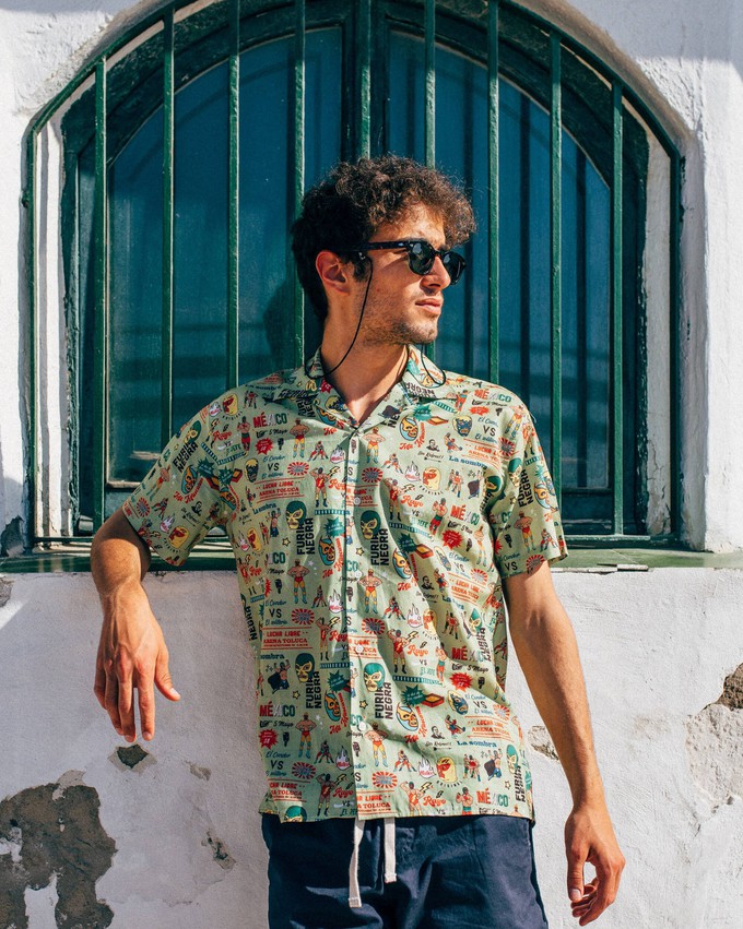 Lucha Libre Aloha Shirt from Brava Fabrics