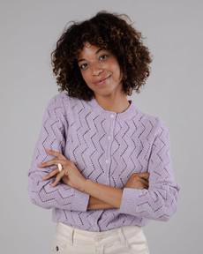 Holeknit Knitted Jacket Lilac via Brava Fabrics
