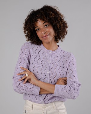 Holeknit Knitted Jacket Lilac from Brava Fabrics