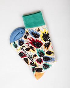 Peseta Flames Socks Ecru via Brava Fabrics