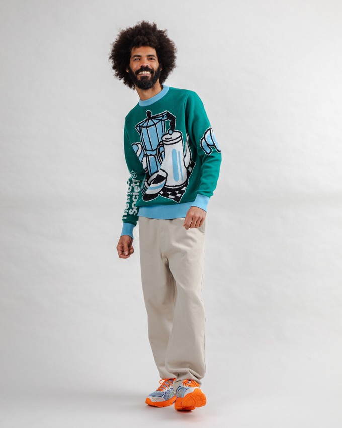The Indoor Society Sweater Green from Brava Fabrics